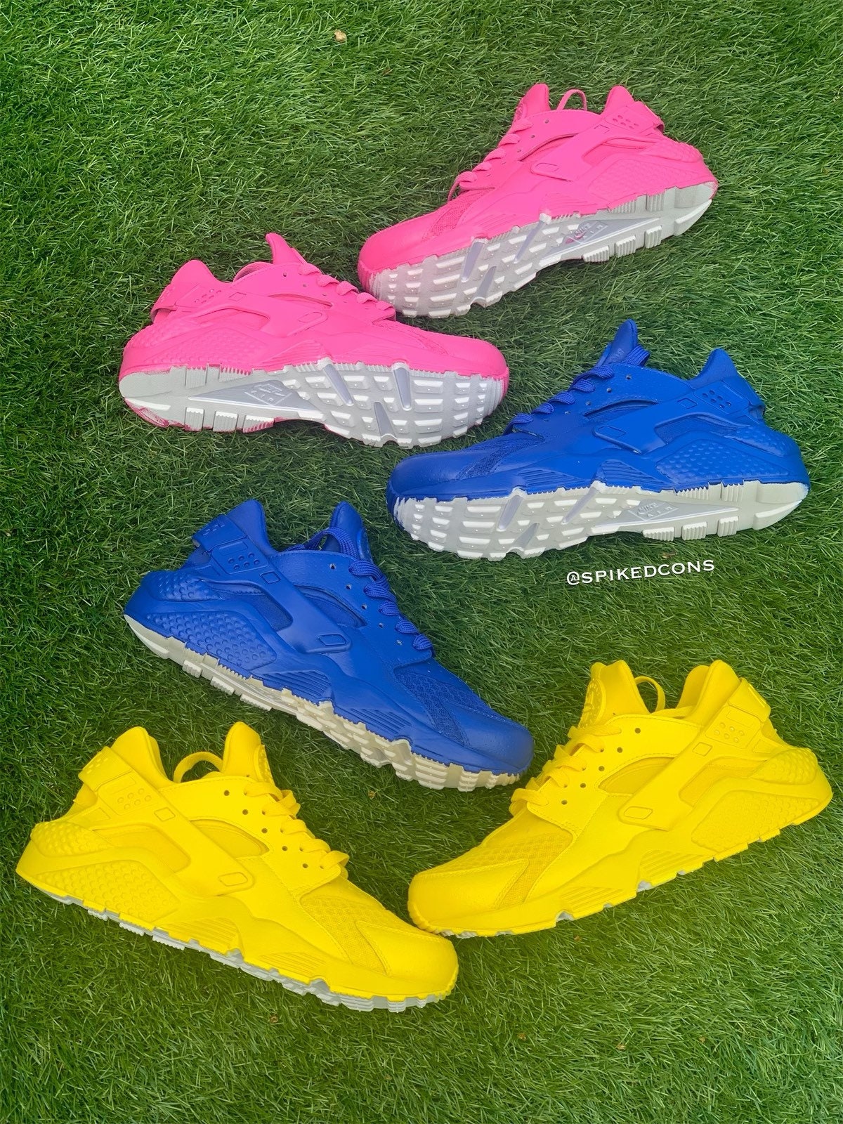 Custom Rainbow Huaraches (Pink Purple Yellow and Turquoise)