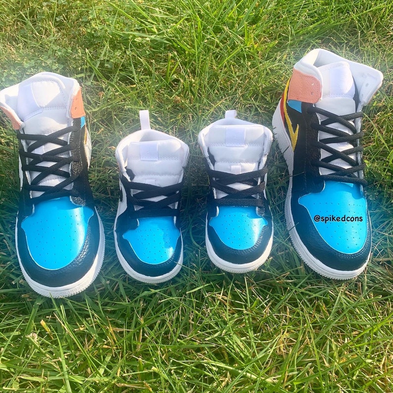 peach black and white 1s