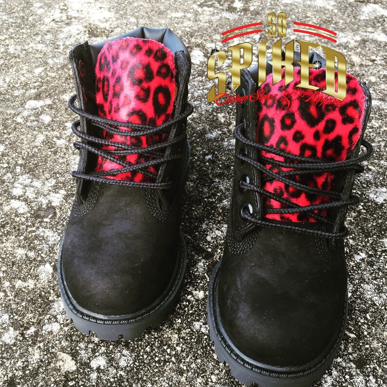 custom black timberlands