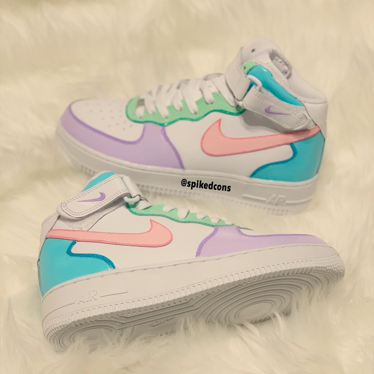 Custom cotton Candy Pastel Af1-kids & Adults 