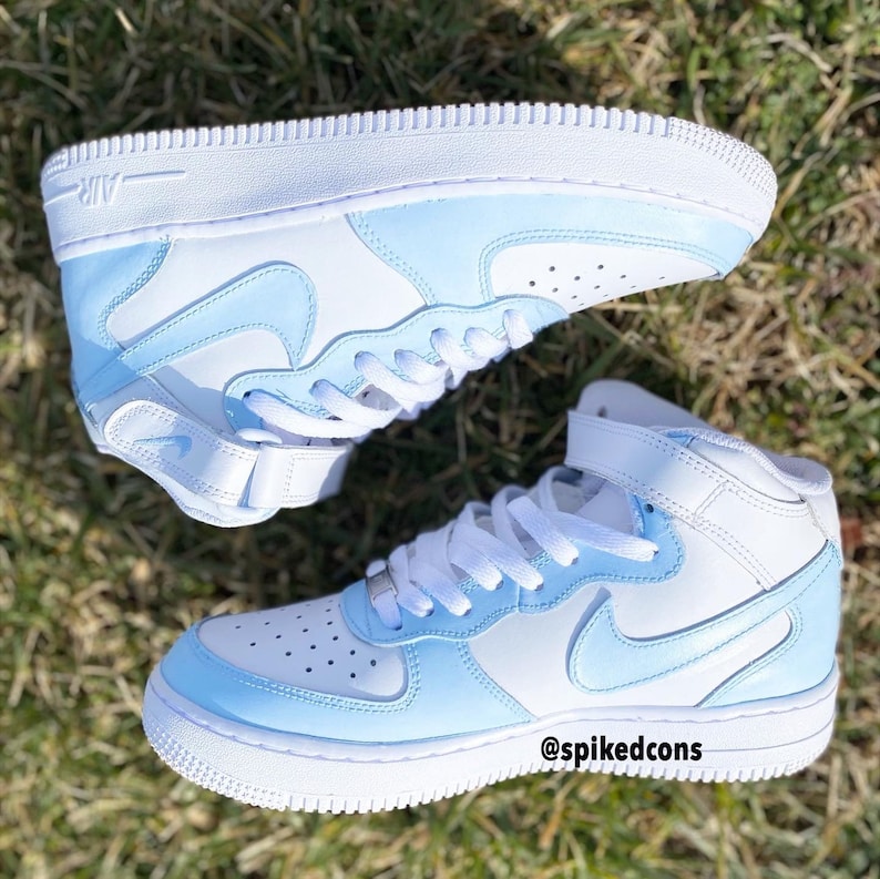 Custom Baby Blue Powder Blue AF1 air Force 1s | Etsy