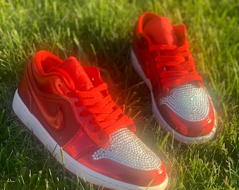 Custom All Red Bling J1 Low