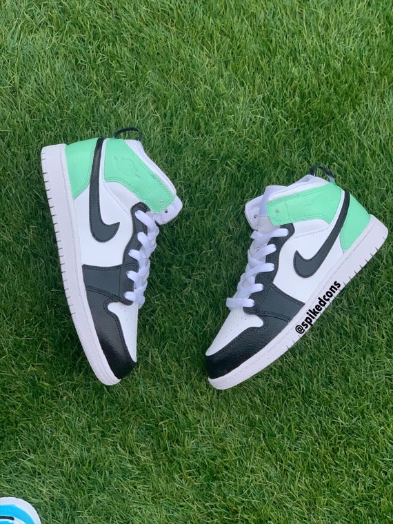 Custom Mint Green Black & White J 1-(read Description)check Sizing