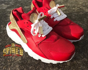 Huaraches red and gold outlet
