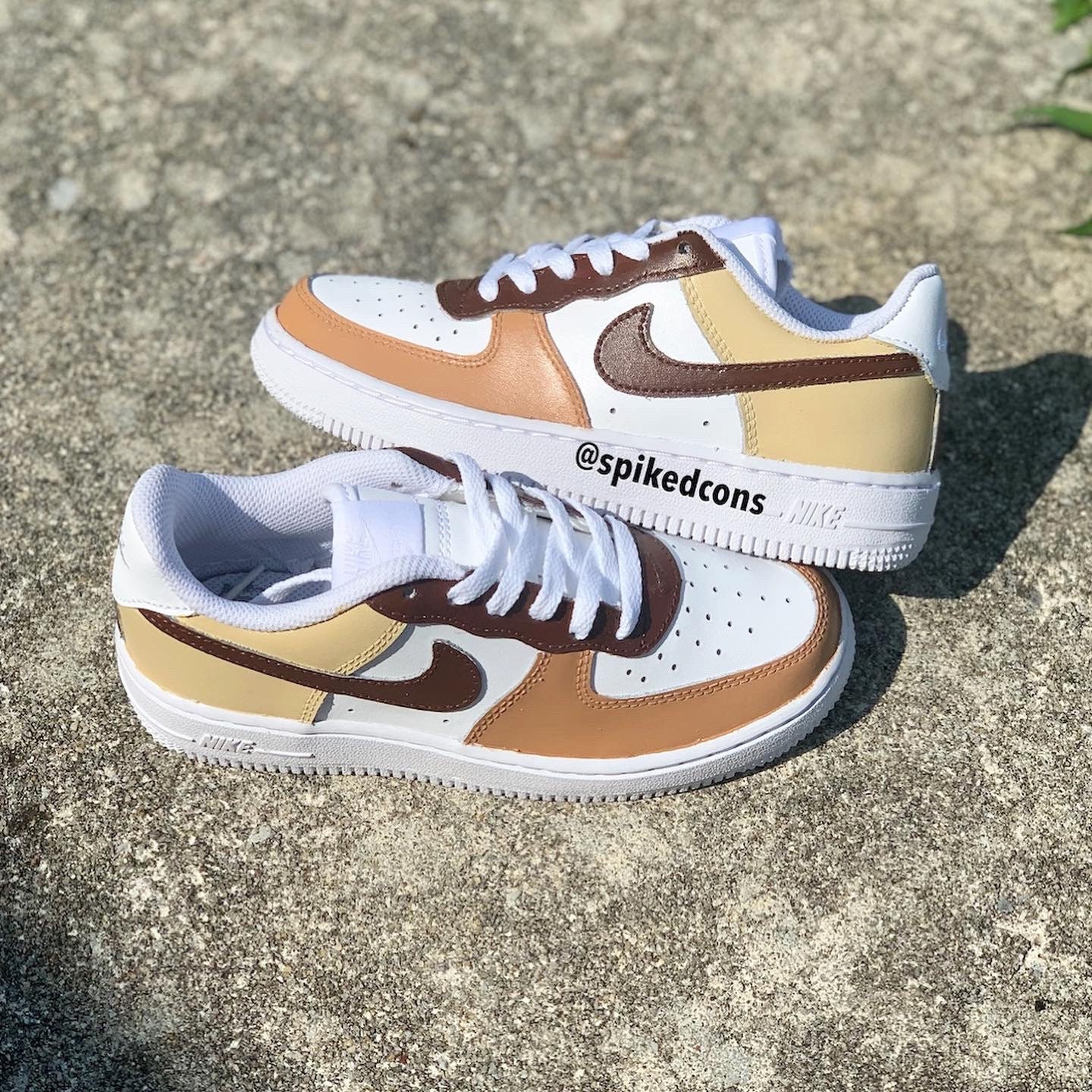 custom brown nike air force 1