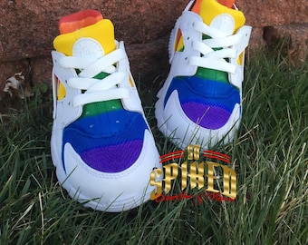 Custom Rainbow Huaraches -Big Kids/Women (See description about sizing)