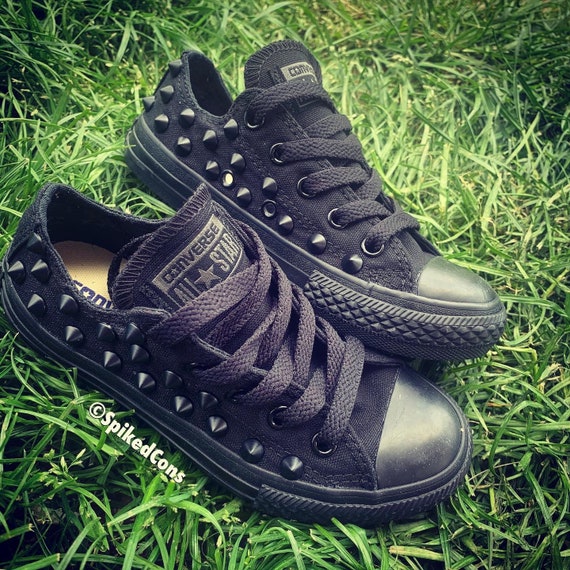 Custom Black Spiked Studded Chucks adults & Big Kids - Etsy Custom Black Spiked Studded Chucks adults & Big Kids - Etsy