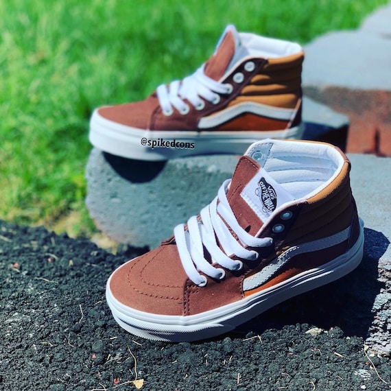 Custom 3 Shades of Brown Sk8 Hi Vans Men Women Kids - Etsy Custom 3 Shades of Brown Sk8 Hi Vans Men Women Kids - Etsy