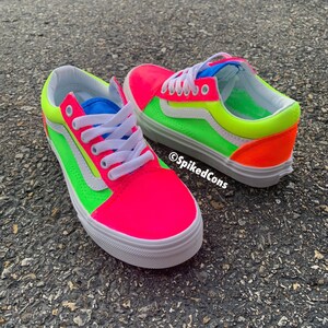 Custom Kids Vans Preschool Youth Old Skool Neon Unicorn Fruity - Etsy