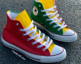 Custom Rasta chucks  (Red Yellow Green)