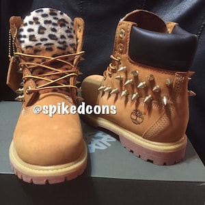 Timberland da donna/bambino, leopardate, con o senza punte, taglie 3,5-7 (adatte anche a donne dalla 5 alla 9), tigrate, nere o marrone chiaro.