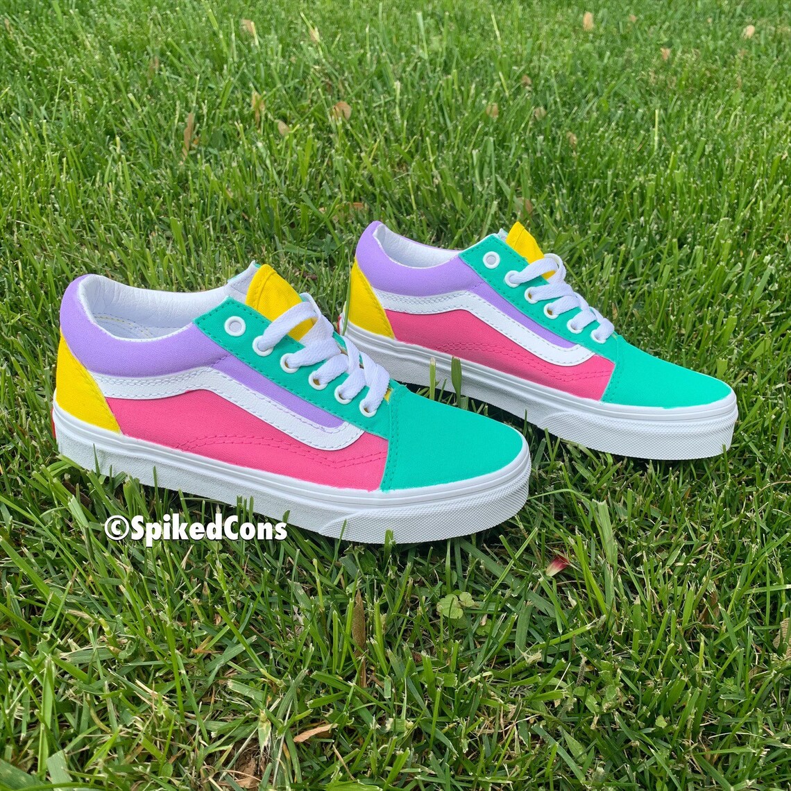 Custom Kids Vans Preschool Youth Old Skool Neon Unicorn Fruity Etsy