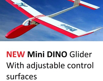 Mini DINO Entry Level, Multi-Purpose Model Glider Kit with adjustable flight control surfaces