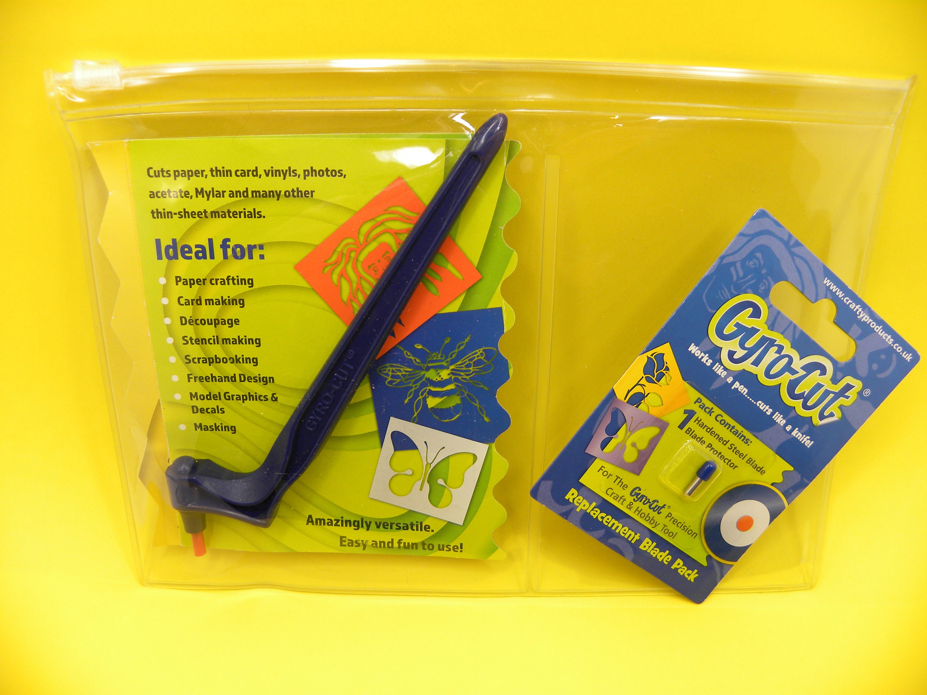 Gyrocut Set With Sticky Mat Adhesive 2 Blade Packs + A4 Cutting