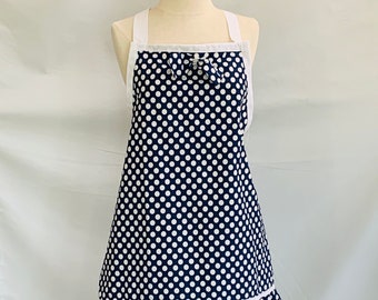 Blue Retro Polka Dot Apron