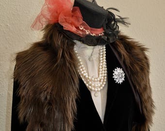 Faux Fur Victorian Stole Wrap
