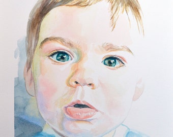 Child's Portrait in Watercolour