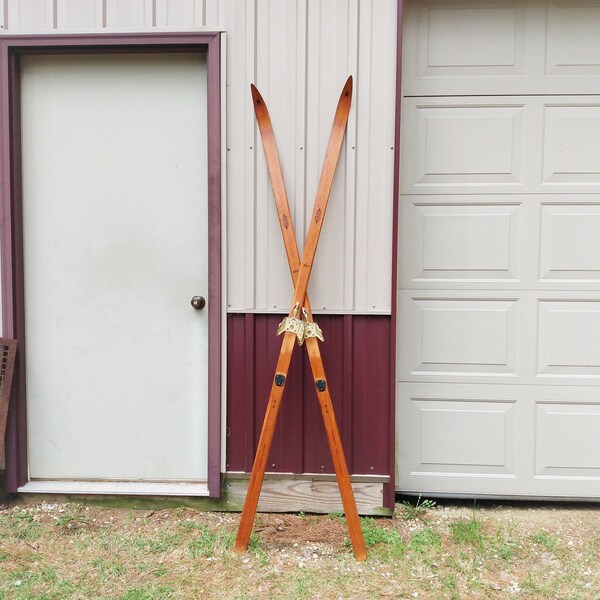 Old Wood Skis Etsy