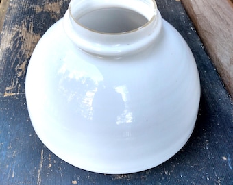 Vintage Kerosene Oil Lamp Shade, Antique 10" White or Opaque Milk Glass