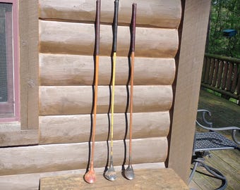 Choice of Antique Hickory Wood Golf Club, Vintage Brassie, St. Andrews, Spalding, Wiffy Cox
