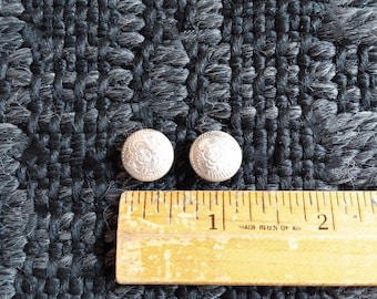 Pair of Alpaca Silver 1/2 inch Round Chicago Screw Vintage Silver Conchos