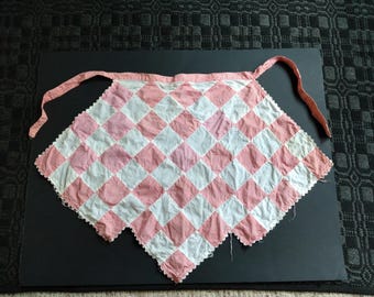 Lot of 4 Handmade Half Apron, Turquoise & Red Gingham Check Tie Back Waist Aprons