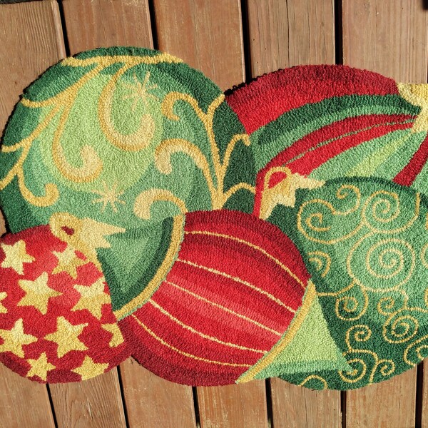 Ornament Pattern Rug Hooked Rug Ornaments - Etsy
