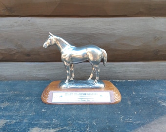 Vintage Horse Trophy, Silver American Quarter Horse Association Award