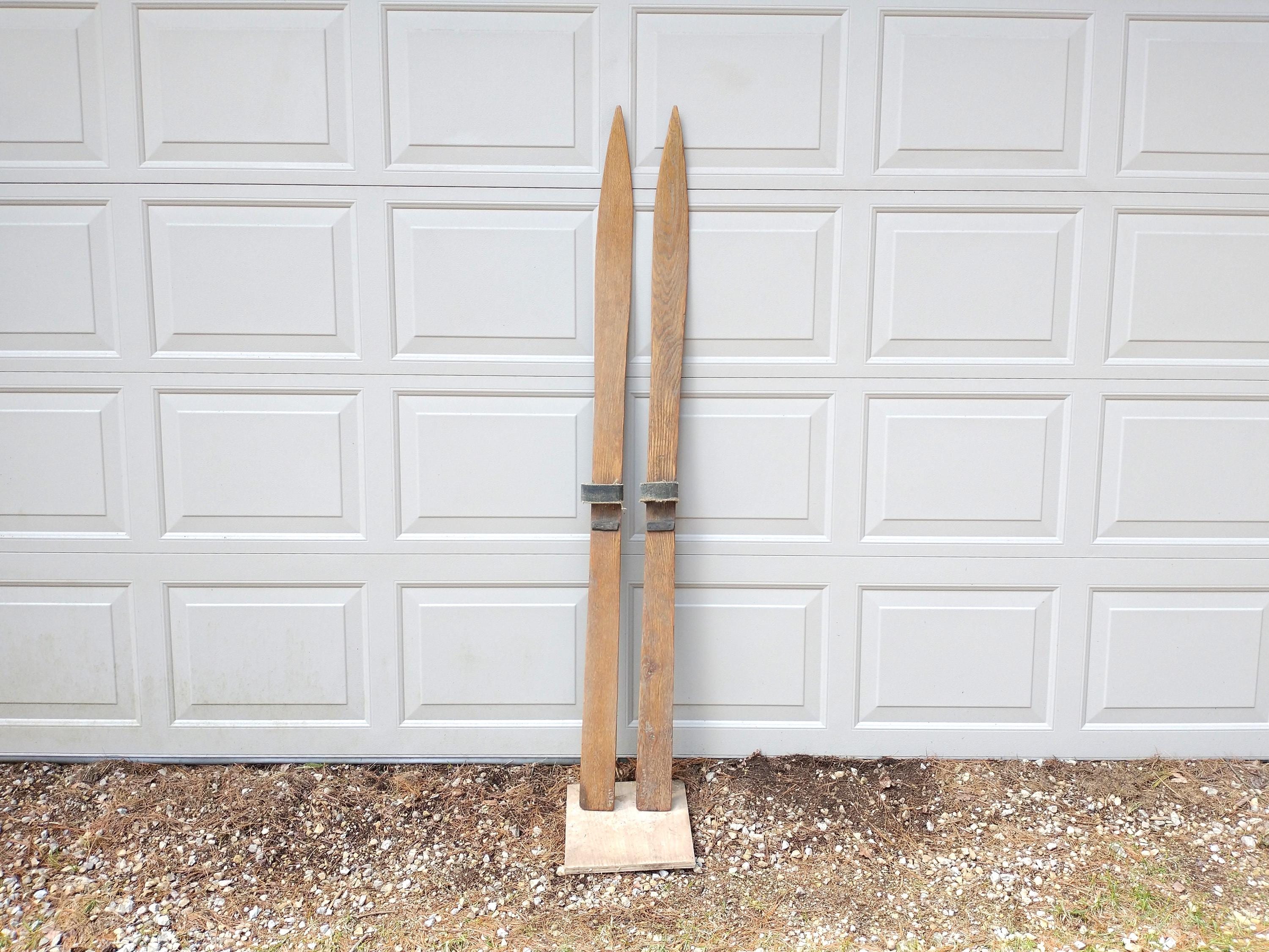 Antique Hickory Skis - Etsy