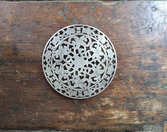 Vintage Webster Co EPCA Wine Coaster, 6" Silver Plated Filigree Table Decor Accent