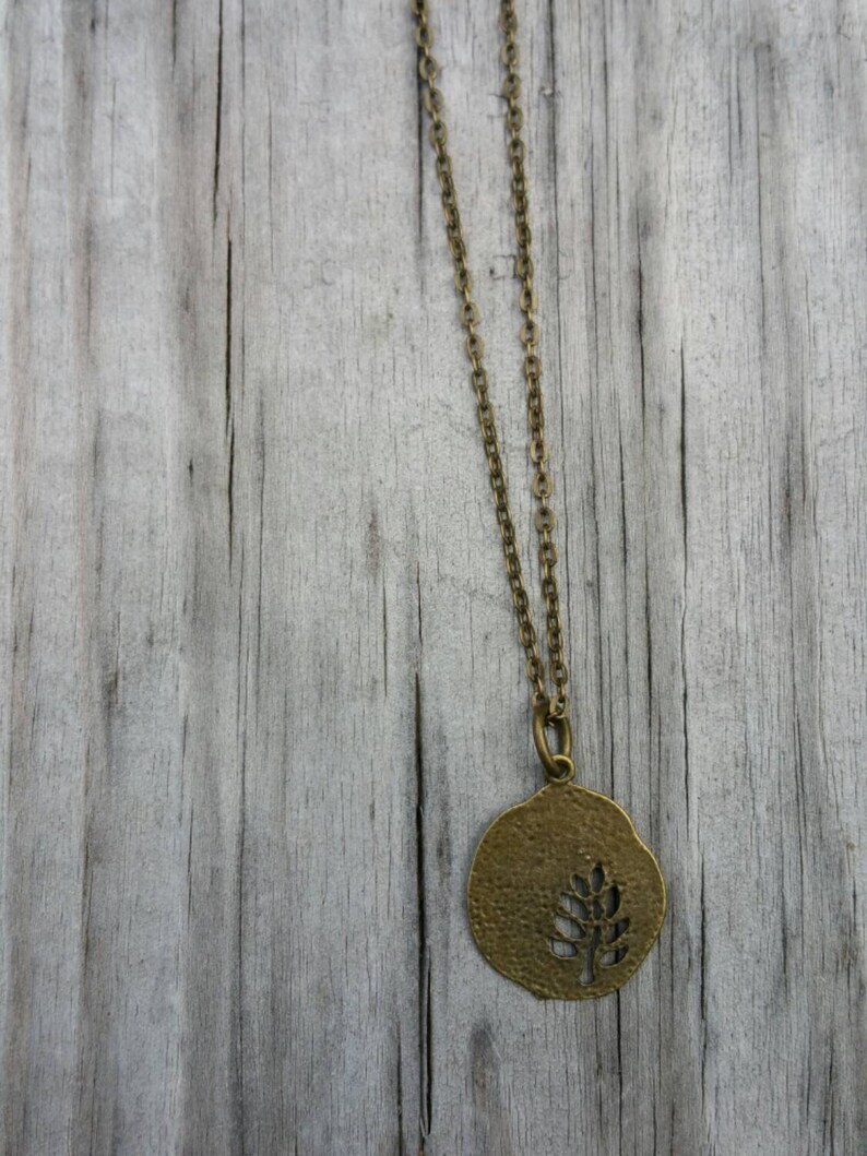 Antique Bronze Beach Sand Dollar Charm Necklace