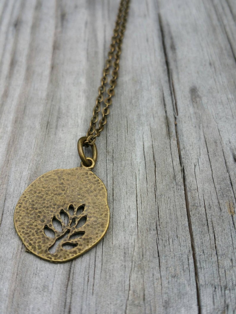 Antique Bronze Beach Sand Dollar Charm Necklace