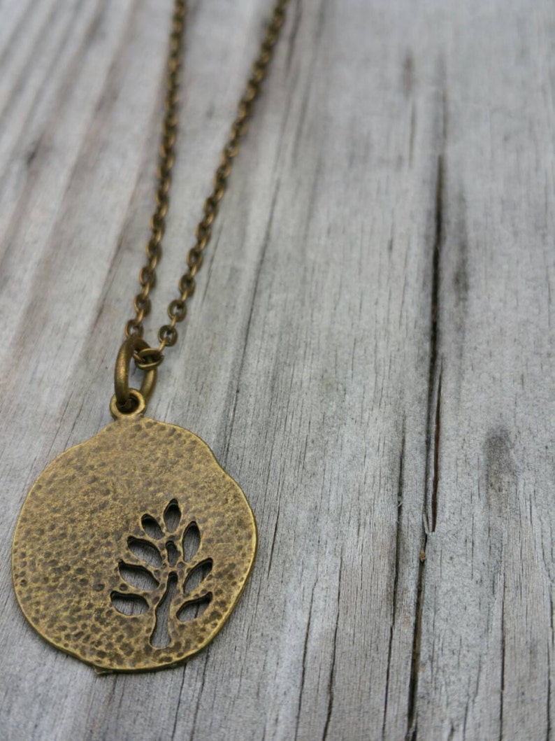 Antique Bronze Beach Sand Dollar Charm Necklace