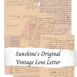 Cartas de amor vintage, Cartas antiguas, Diario efímero, Recuerdos de amor, Suministros de álbumes de recortes, Papel collage