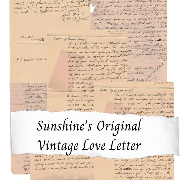Vintage Love Letters, Antique Letters, Journal Ephemera, Love Memorabilia, Scrapbook Supplies, Collage Paper