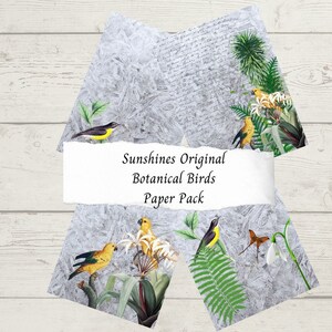Junk journal, Birds paper pack, junk journal kit, digital download, instant, images, jpeg