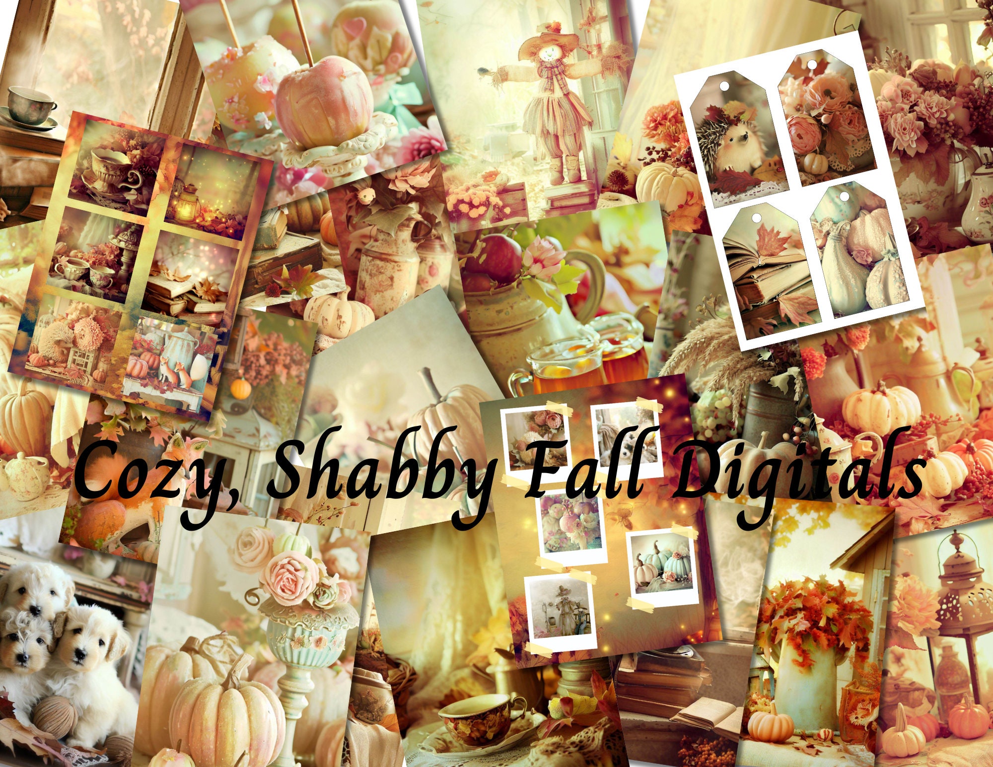 Cozy Fall Shabby Vignette Journal Kit, Journal Pages, Fall Digital ...