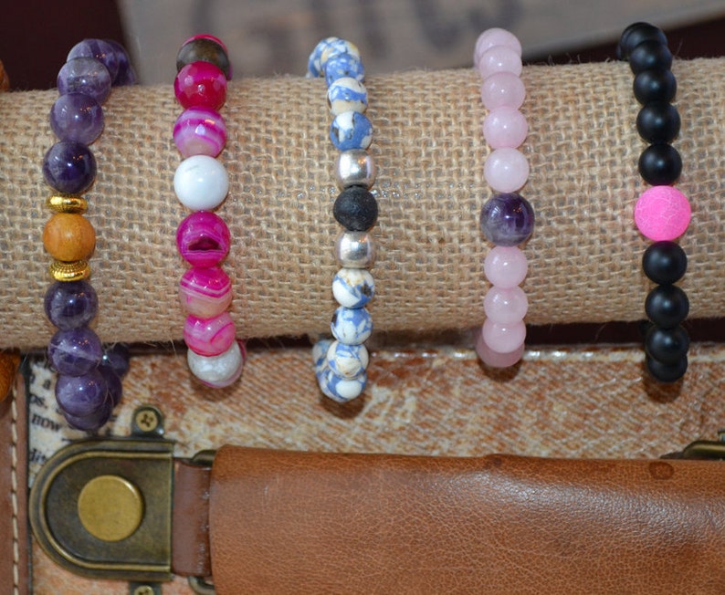 Calm Waters Stretch Bracelet 4mm Pink main image 1