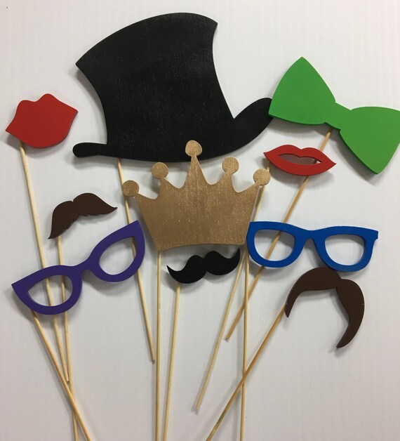10 piece durable wood photo booth props for picture booth Etsy