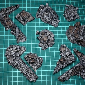 1/144 3D Gedruckt Wargame Accessoire - 10 Rubbles Set. Kann auch für andere Waagen verwendet werden.