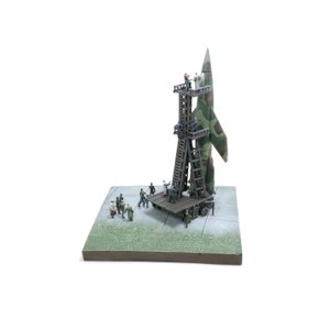 1:144 / N scale / 12mm &quot;Peenemunde&quot; Diorama Kit with Piloted V2/A4b Rocket.  3D Printed . Unpainted, unassembled