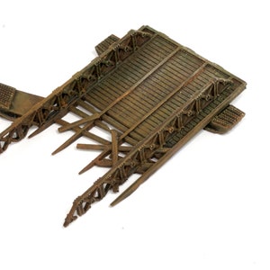 1/144 3D Printed Wargame Accessory - Bombed Pontoon Bridge