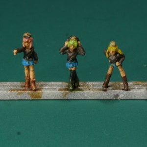 1/144 3D Printed Anime Girls in Tank Crew Uniform. Unpainted