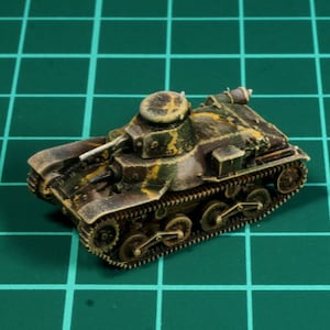 1/144 3D Printed WWII IJA Type 95 Ha-Go Light Tank with Regular Suspension. Unpainted / Camouflaged scheme