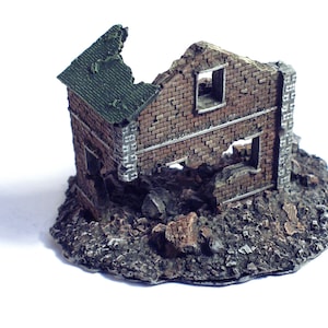 1/144 3D Printed Wargame Accessory - Brick building and rubbles