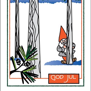 Tomte Greeting card - God Jul: for Christmas, Winter Solstice, New Year