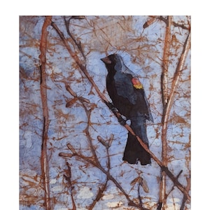 Avondlied Batik Wenskaart: voor vriendschap, aanmoediging, alle gelegenheid, wilde vogels