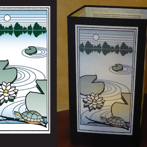 Luminario di carta - design "Turtle Pond"
