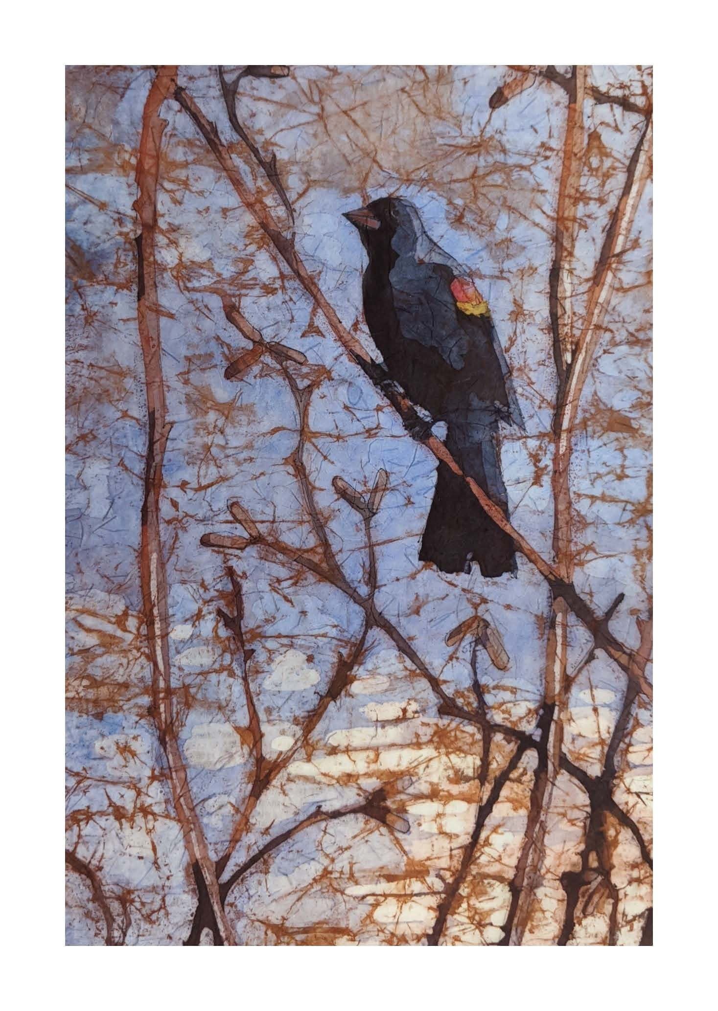 Evening Song Batik Greeting Card: for friendship, encouragement, all-occasion, wild birds