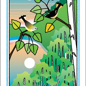 Carte de voeux des oiseaux sauvages : Rouge-queues, pour amitié, encouragement, all-occasion